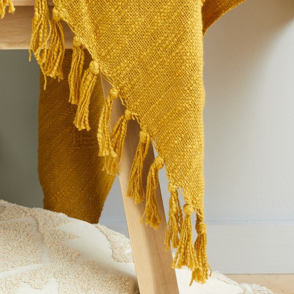 Жълто/оранжево памучно одеяло 137x170 cm Kabeli – Pineapple Elephant-image-2