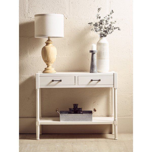Бяла конзолна маса от масивен бор 35x91 cm Heritage – Premier Housewares-image-1