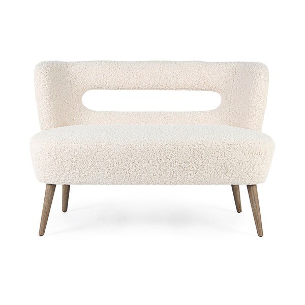 Кремав диван от изкуствен косъм 115 cm Cortina – Bizzotto