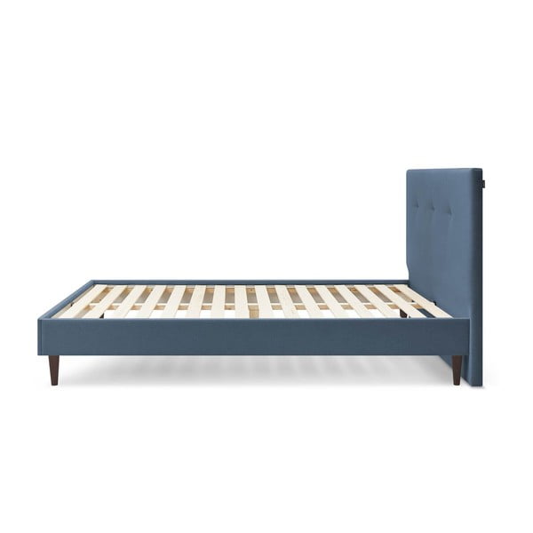 Синьо тапицирано двойно легло с решетка 180x200 cm Tory - Bobochic Paris-image-2