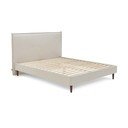 Бежово тапицирано двойно легло с решетка 160x200 cm Sary - Bobochic Paris