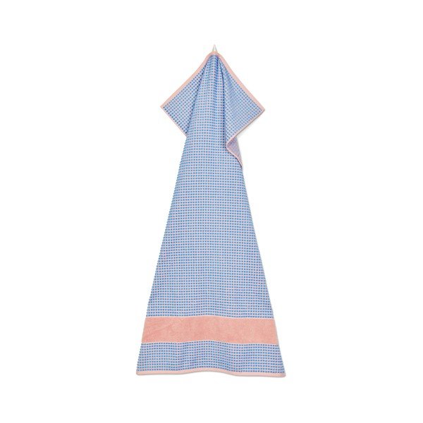 Синя и розова хавлиена кърпа от органичен памук 70x140 cm Check - JUNA-image-3