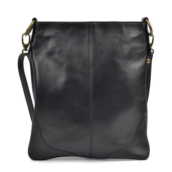 Черна кожена чанта Luro - Mangotti Bags