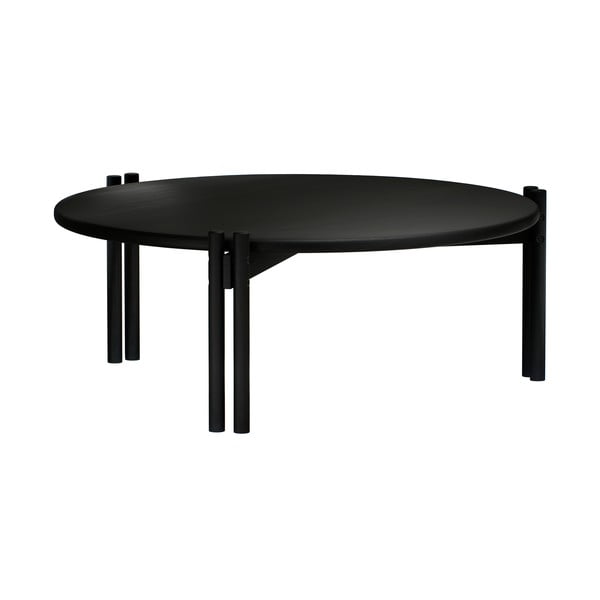 Черна кръгла масичка за кафе от масивен бор ø 80 cm Sticks – Karup Design-image-3