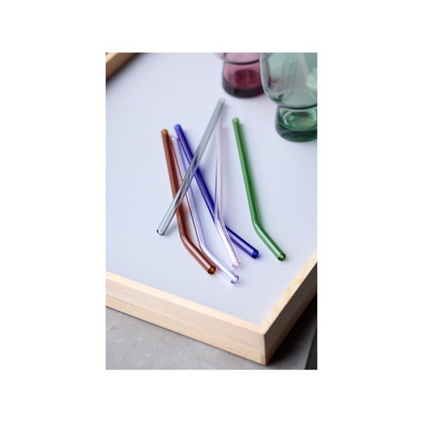 Стъклени сламки с четки за почистване в комплект от 4 бр. – Lyngby Glas-image-2