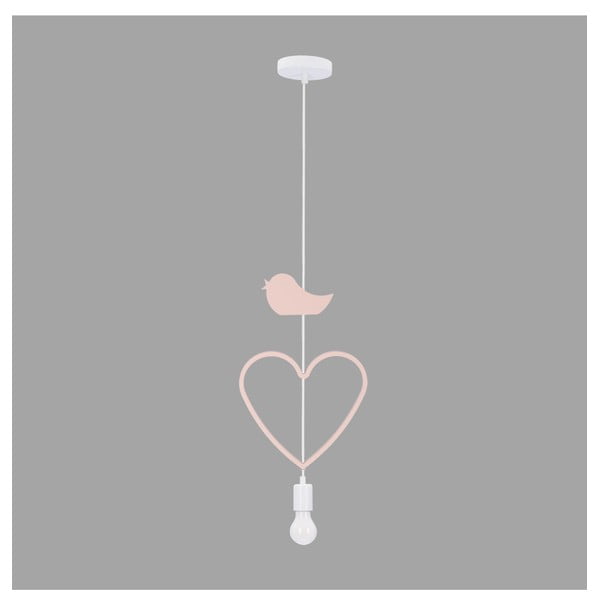 Детска лампа в бяло и розово с метален абажур Single - Candellux Lighting-image-1