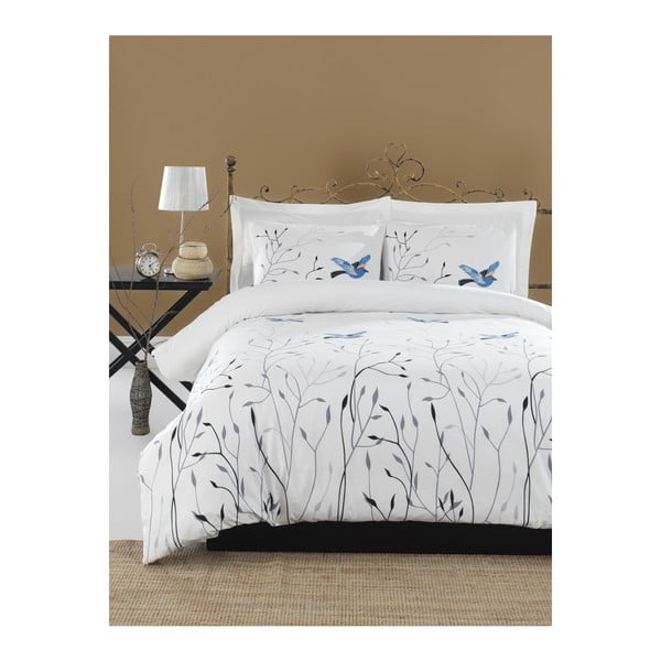 Чаршаф за двойно легло от памук ранфорс Fidella Blue, 160 x 220 cm - Mijolnir