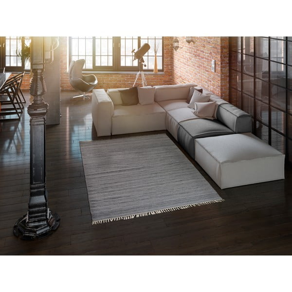 Тъмно сив килим за открито, изработен от рециклирана пластмаса Liso, 160 x 230 cm - Universal-image-1