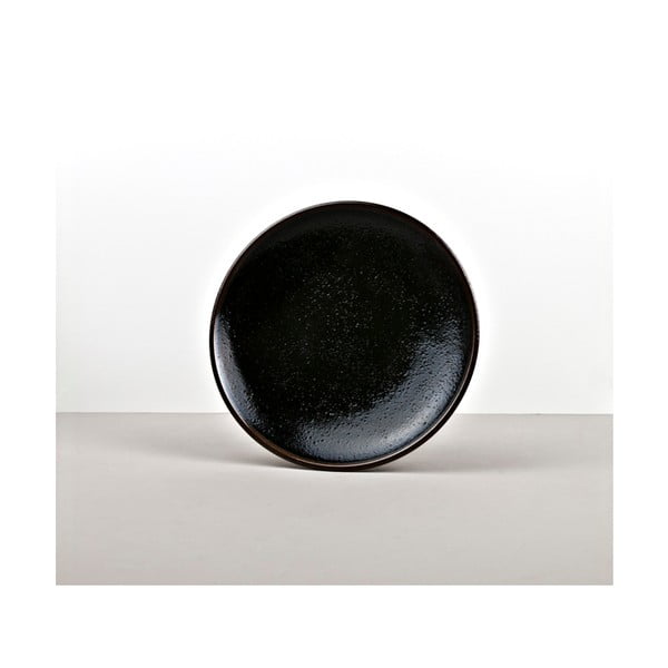 Černý keramický talíř na předkrm Made In Japan Tenmokku, ⌀ 20 cm