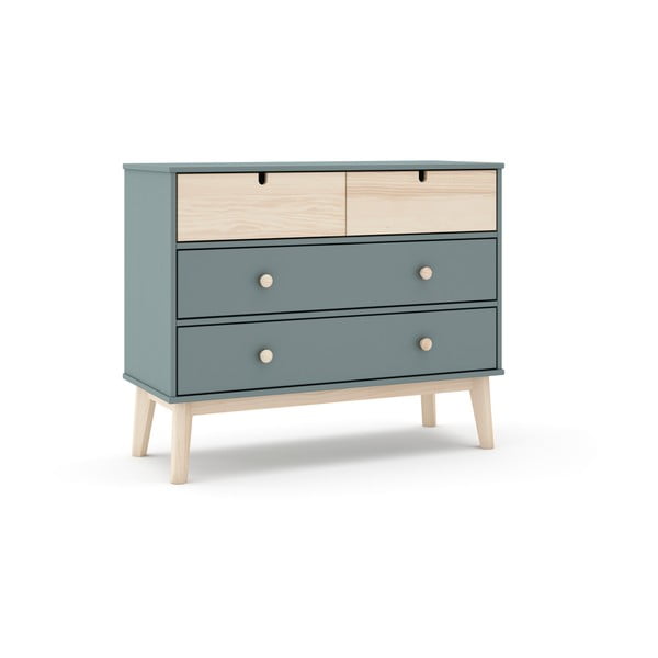 Детски скрин сиво-зелен 100x81x40 cm Estefania – Marckeric-image-2