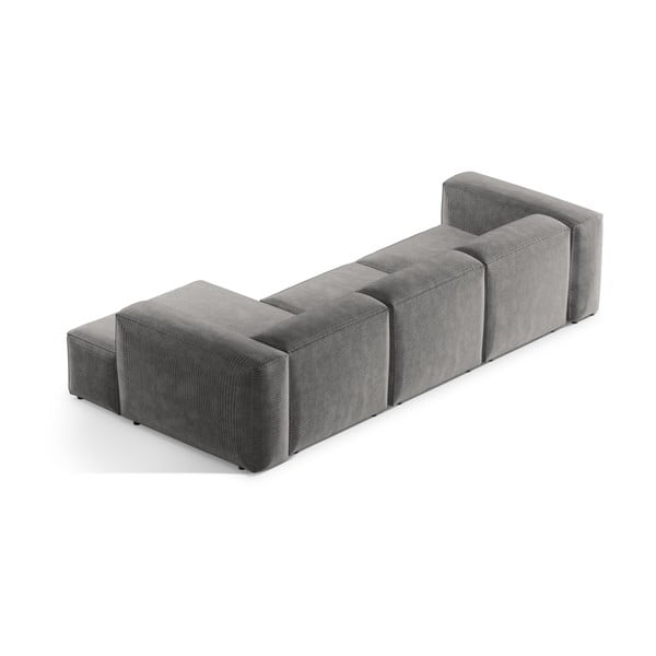 Светлосив ъглов диван от рипсено кадифе (десен ъгъл) Bergamo – Cosmopolitan Design-image-4