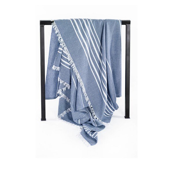 Синьо  памучно одеяло 150x200 cm Solene – Tiseco Home Studio-image-3