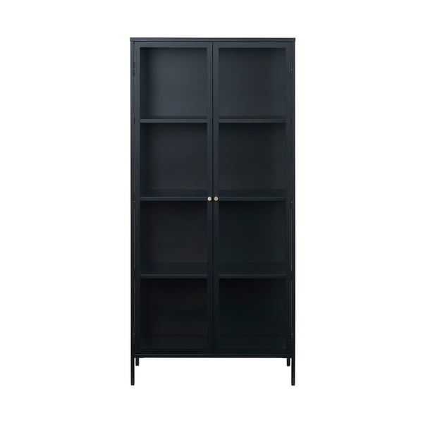 Черна метална витрина 90x190 cm Carmel – Unique Furniture