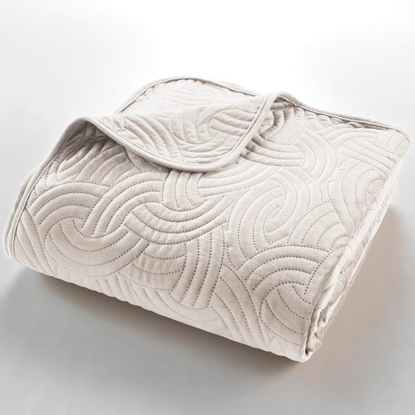 Кремаво комплект шалте и калъфка за възглавница 240x260 cm Solange – douceur d'intérieur