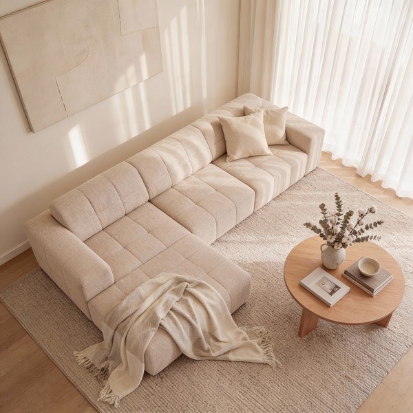 Бежов ъглов диван (ляв ъгъл) Chicago - Cosmopolitan Design-image-4