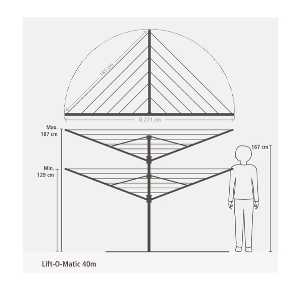 Градинска сушилня за дрехи Lift-O-Matic 40m – Brabantia-image-1