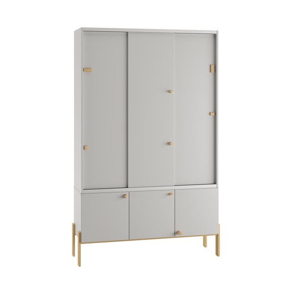 Светлосив нисък детски скрин 150x50 cm Cube - Pinio-image-4