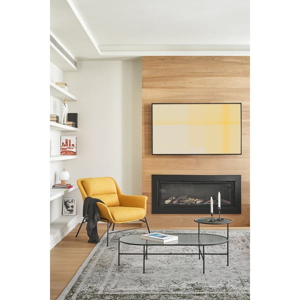 Черна масичка за кафе със стъклен плот Nix - Teulat-image-3