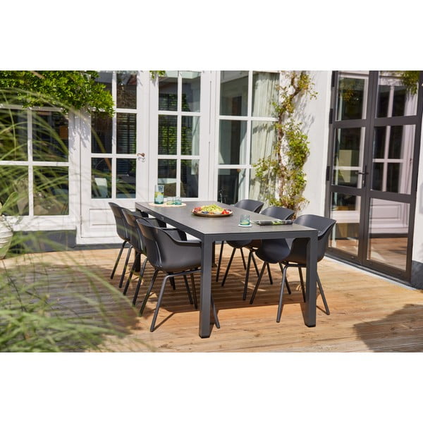 Тъмносиви пластмасови градински столове в комплект от 2 броя Jill Rondo - Hartman-image-1