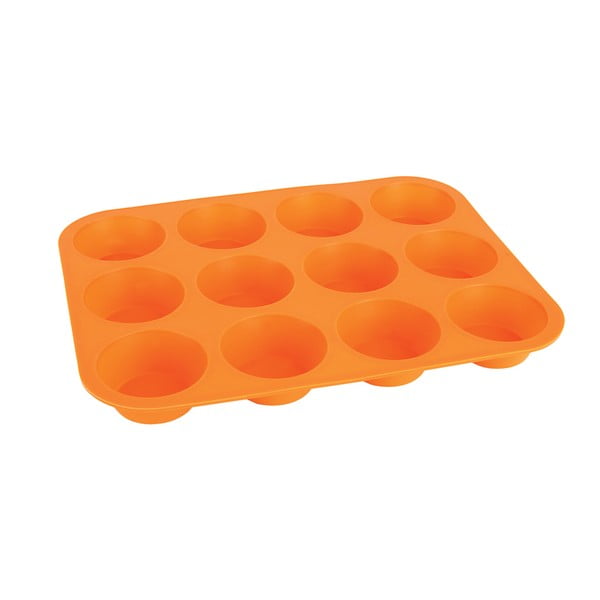 Оранжева силиконова форма за мъфини Baker, 32,5 x 25 cm - Orion
