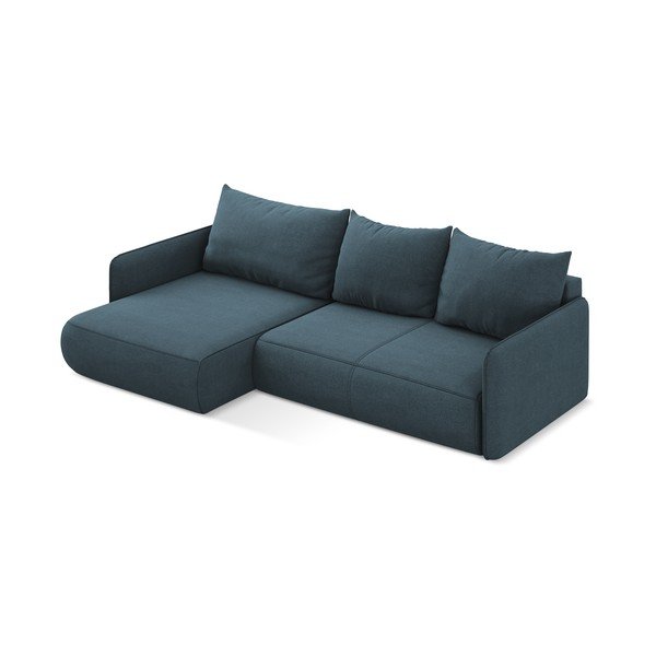 Син разтегателен ъглов диван с място за съхранение (ляв ъгъл) Nanea – Makamii-image-4