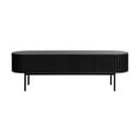 Черна телевизионна маса от дъб 48x160 cm Siena - Unique Furniture