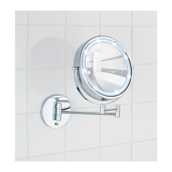 Козметично огледало със светлина/увеличително (5x) ø 17,5 cm Power-Loc Lumi – Wenko-image-1