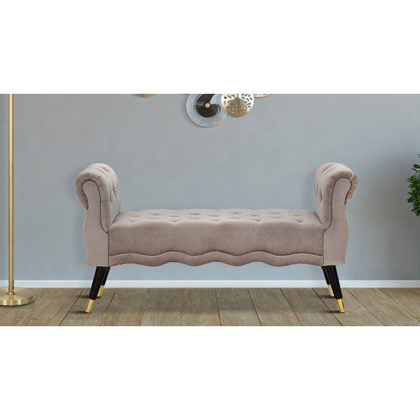 Кафяво-сива кадифена пейка Paris – Mauro Ferretti-image-1