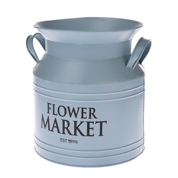 Синя метална саксия за цветя Flower Market, ø 20 cm - Dakls