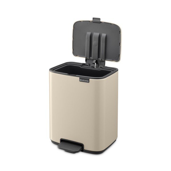 Бежово стоманено кошче за боклук с педал 7 l Bo – Brabantia-image-4