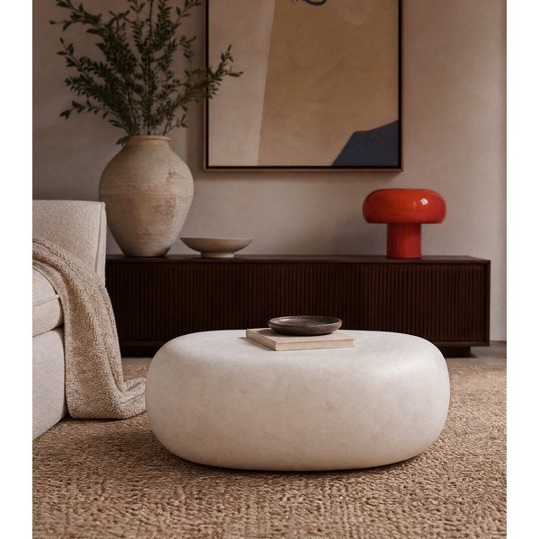 Бяла масичка за кафе 49x65 cm Pebble – vtwonen-image-3
