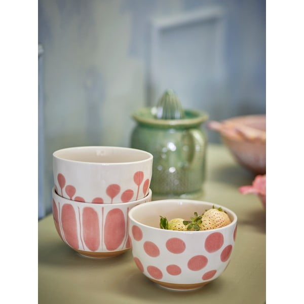 Глинени купички в комплект от 3 бр. в цвят сьомга/кремави 500 ml Linora – Bloomingville-image-2