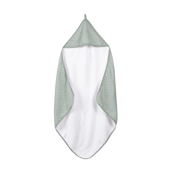 Зелена памучна бебешка кърпа с качулка 80x80 cm Lil Planet - Roba