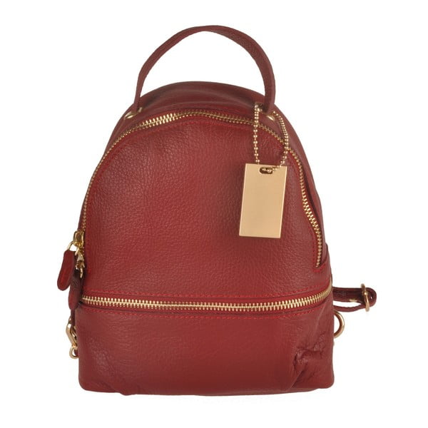 Červený kožený batoh Matilde Costa Gent