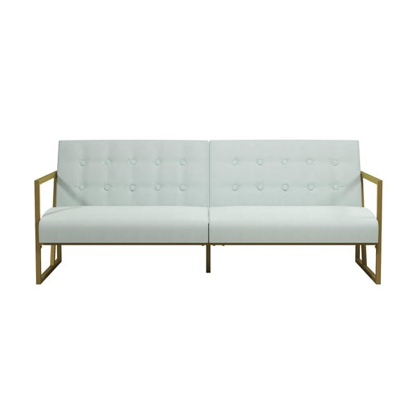 Бял разтегателен диван с кадифена повърхност Lexington - CosmoLiving by Cosmopolitan