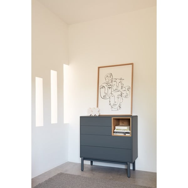 Тъмно сив нисък скрин 90x90 cm Corvo - Teulat-image-1