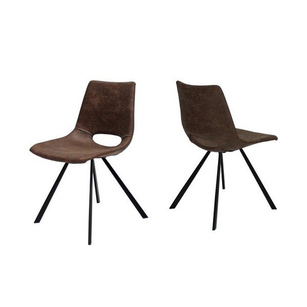 Светлокафяв трапезен стол с черна основа Coronas - Canett-image-1