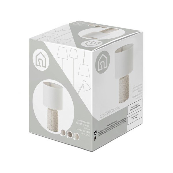 Кафява настолна лампа с текстилен абажур (височина 33,5 cm) - Casa Selección-image-3