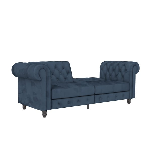 Тъмносин кадифен разтегателен диван 236 cm Felix – Støraa-image-1