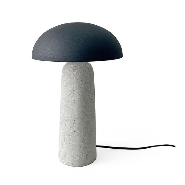 Сива бетонна настолна лампа с метален абажур (височина 39,5 cm) Delphine – Bizzotto
