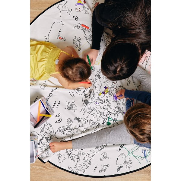 Детски килим за оцветяване Къмпинг, ø 130 cm - Butter Kings-image-3