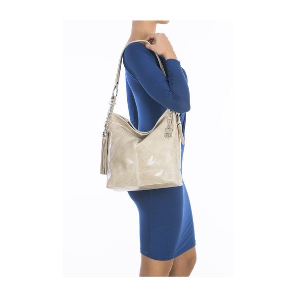 Kožená kabelka Hobo Beige-image-3