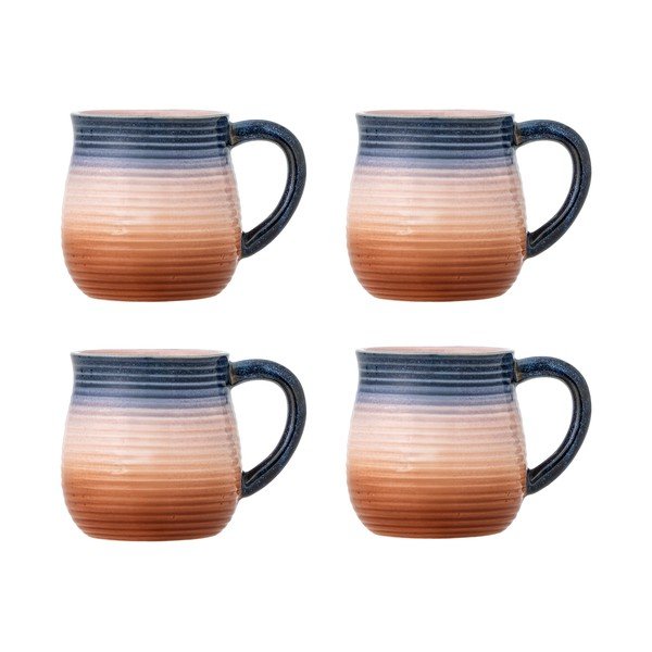 Сини/оранжеви керамични чаши в комплект 4 бр. 200 ml Tatum – Bloomingville