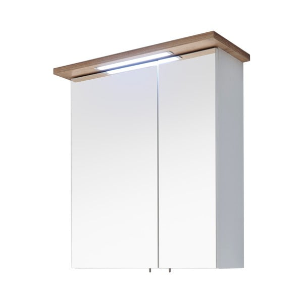 Бял висящ шкаф за баня с огледало 60x72 cm Set 923 - Pelipal-image-2