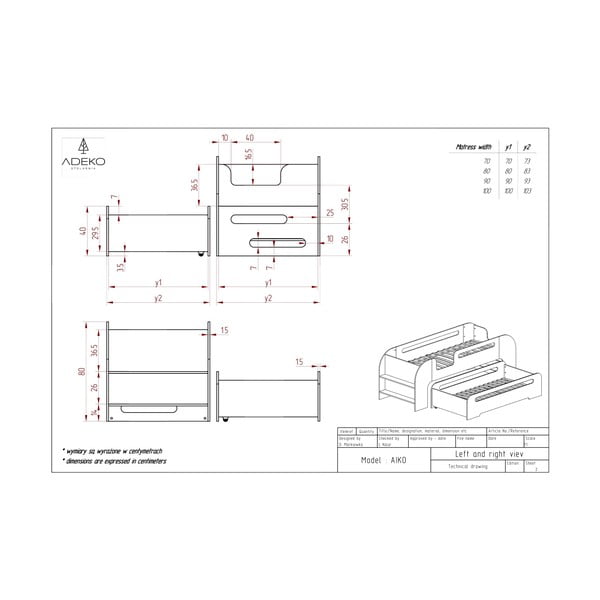 Детско разтегателно легло в естествен цвят 80x200 cm AIKO - Adeko-image-3