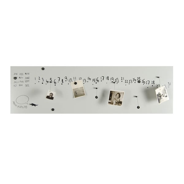 Magnetický kalendář Krok White, 100x30 cm