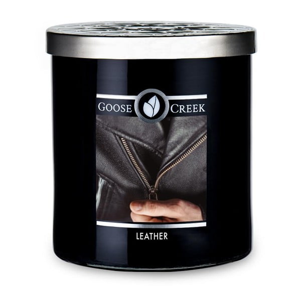 Ароматна свещ в стъклена кутия Men's Collection Leather, 50 часа горене - Goose Creek