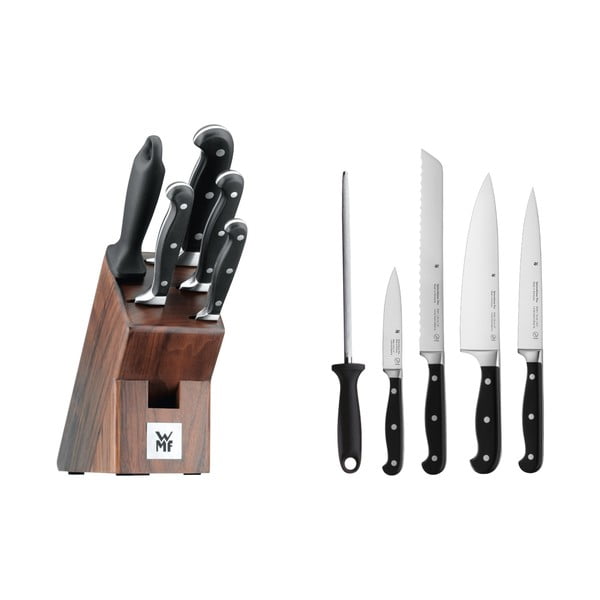 Комплект от 4 ножа и точилки от специално кована неръждаема стомана и кухненски блок Spitzenklasse Plusn - WMF