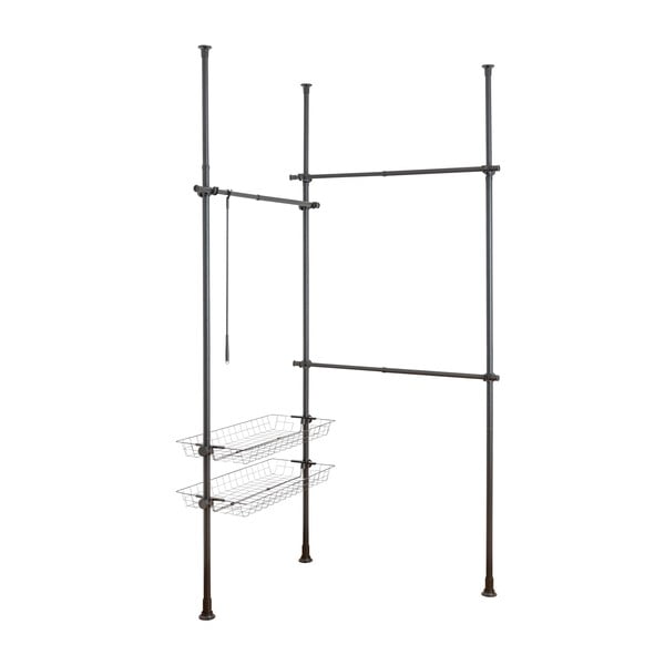 Черна метална телескопична стойка за дрехи Herkules – Wenko-image-3