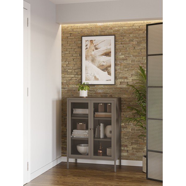 Сиво метално шкафче 70x100x40 cm Fayna – Marckeric-image-1